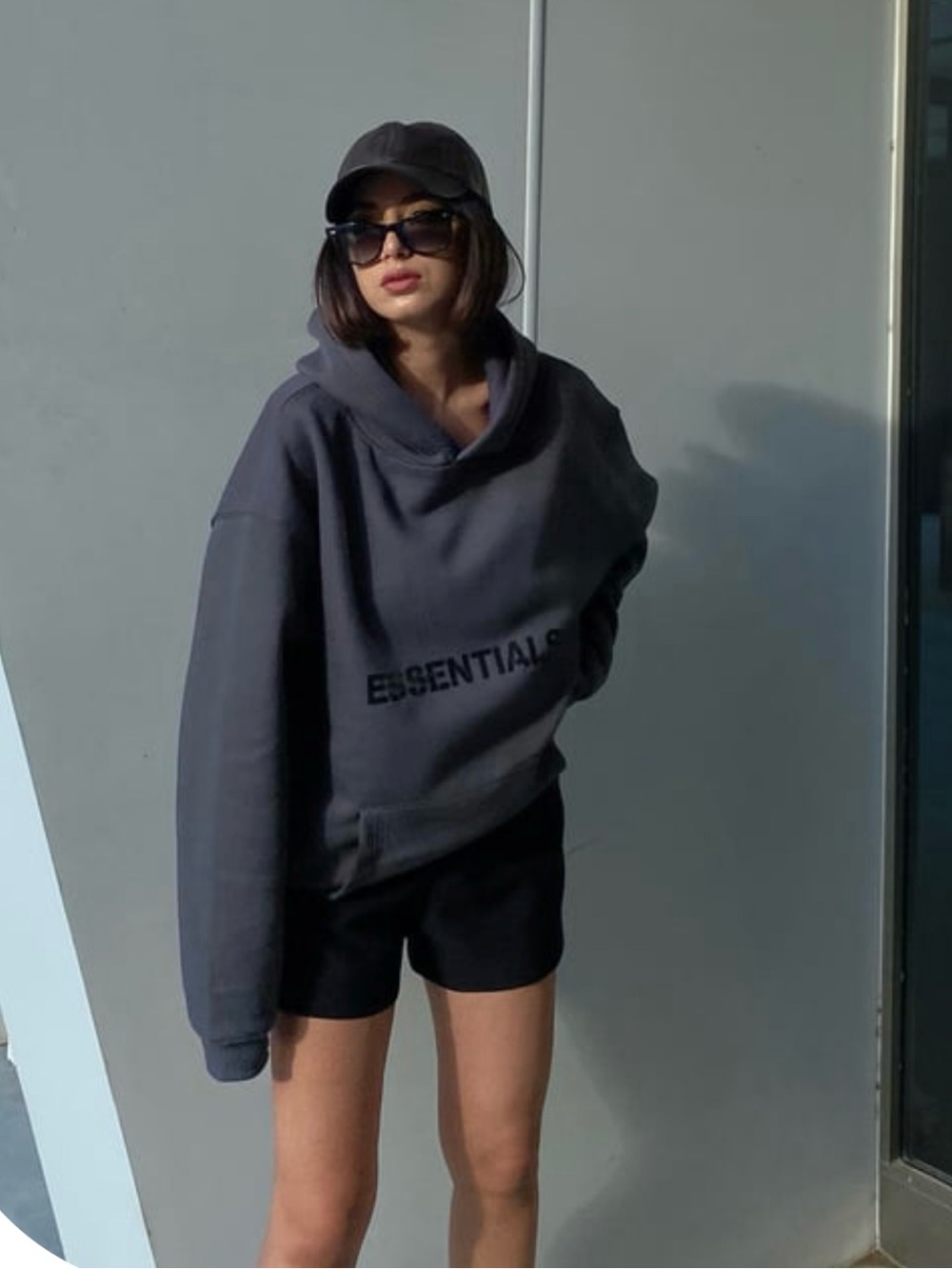 Essentials Dark Charcoal Logo Hoodie